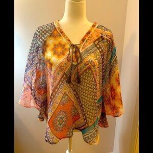 New Directions orange/blue tunic,  M
